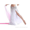 White Bright Spot Net Fabric + Satin Belly Dance Skirt Two